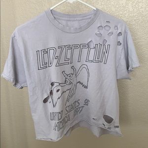 Distressed shirt: Led Zeppelin: music photo shoot